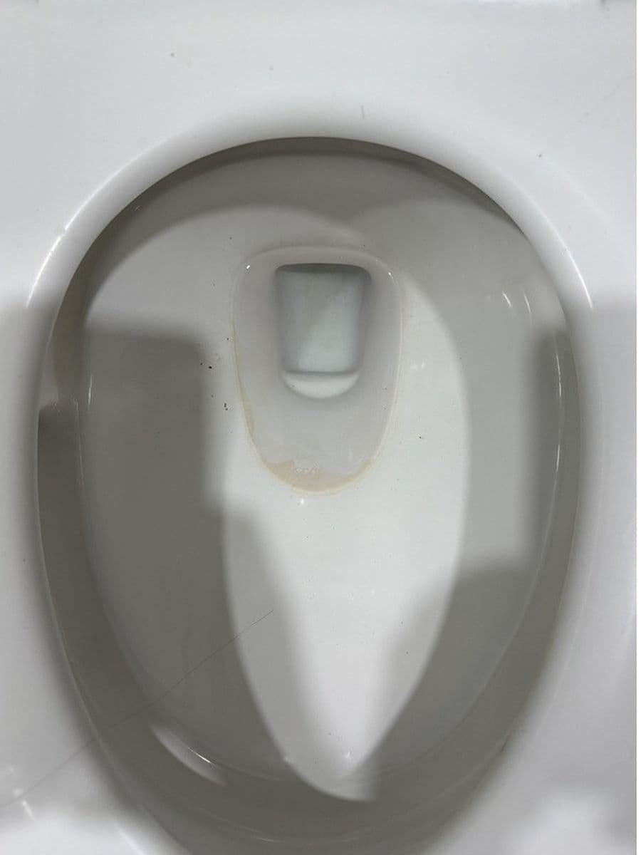 Toilet bowl and rim before cleaning by Red Deer House Cleaning